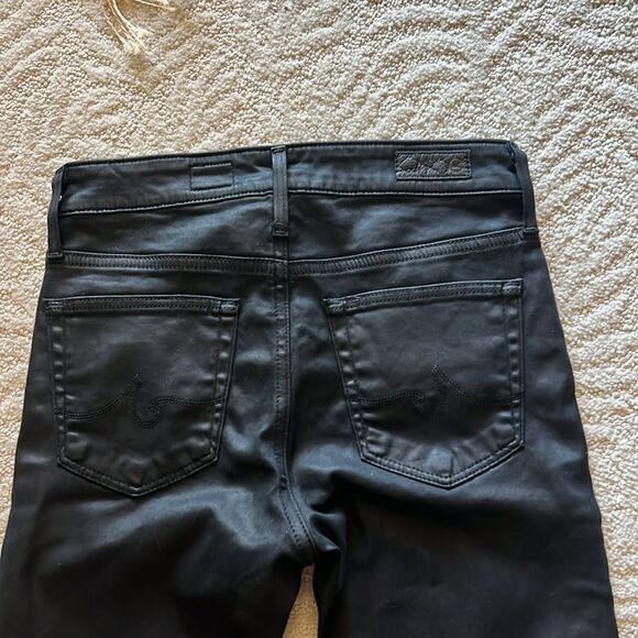 Adriano Goldschmied AG The Farrah Skinny High Rise Black Coated Jeans 25R - Picture 15 of 16